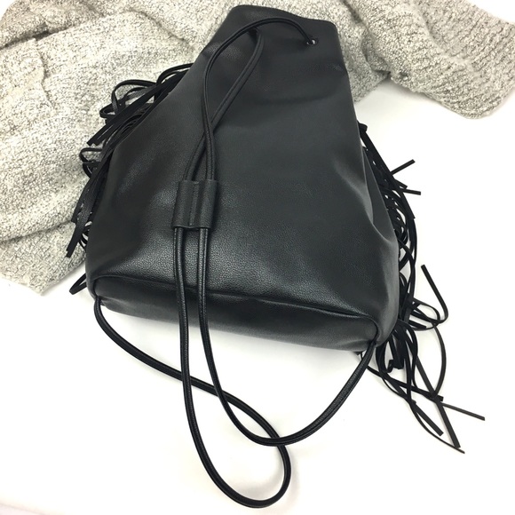 Victoria Secret Fringe Drawstring Backpack - Picture 3 of 7